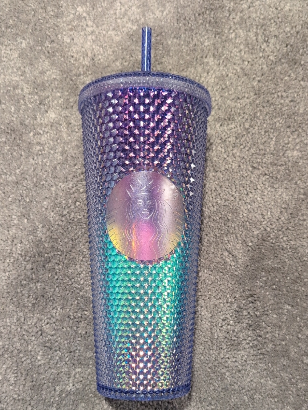 Starbucks Purple Teal Iridescent Studded Cold Cup